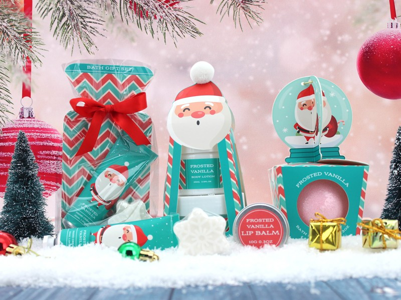 Che ne dici di inviare un set regalo di bombe da bagno come regalo di Natale?